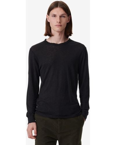 IRO Arona Round-neck Linen T-shirt - Black