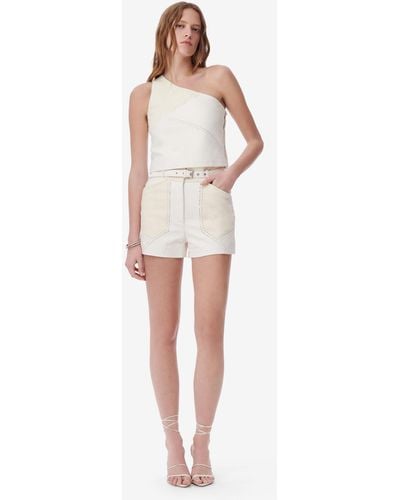 IRO Necati Belted Leather Shorts - White