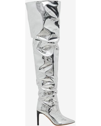 IRO Eva Mirror Thigh-high Boots - White