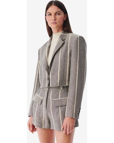 IRO Dupa Striped Suit Jacket - Gray