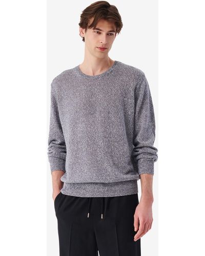 IRO Shad Round-neck Linen-blend Sweater - Gray