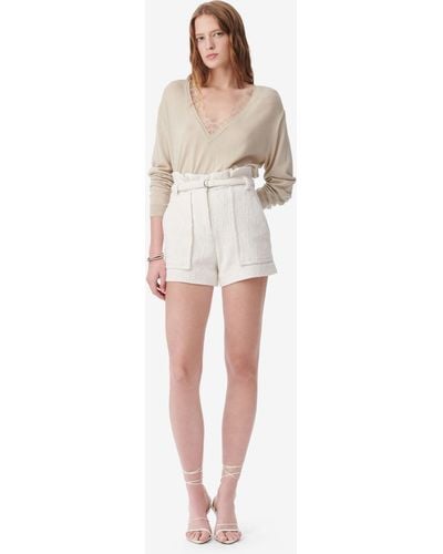 IRO Vanay Belted Tweed Shorts - White