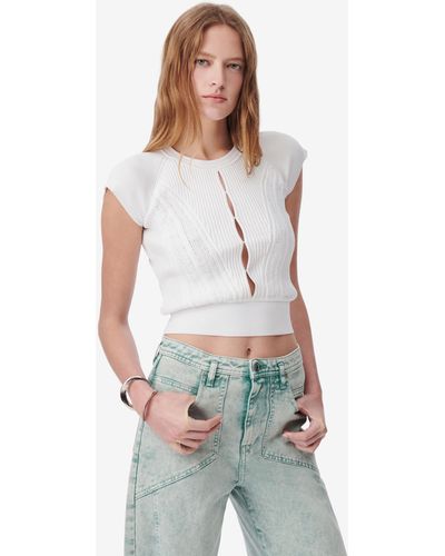 IRO Nabi Round Neck Cut-out Sweater - White