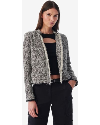 IRO Hazela Fringed Tweed Jacket - Gray