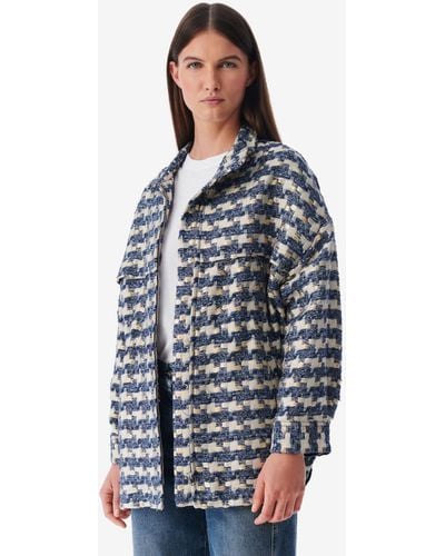 IRO Tinat Long Lurex Tweed Jacket - Blue