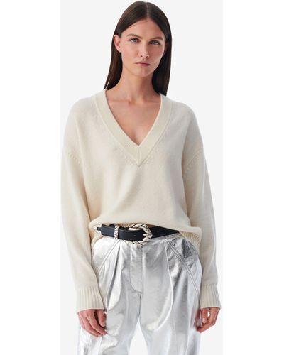IRO Lilween V-neck Cashmere Sweater - White