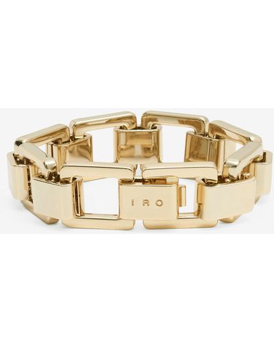 IRO Square Gold Chain Bracelet - White