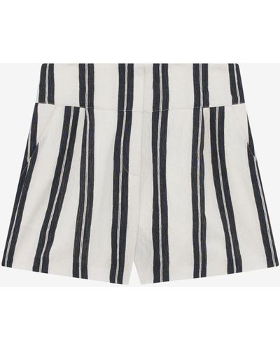 IRO Faguita Striped High-waisted Shorts - White