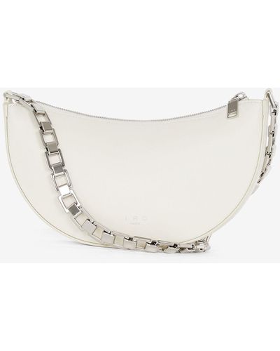 IRO Arc Clutch Leather Bag With Chain - White
