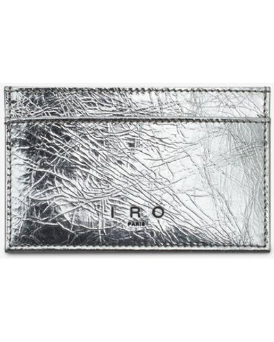 IRO Cardi Silver Leather Cardholder - White