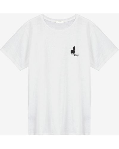Isabel Marant Tee-shirt En Coton Et Logo Zafferh - Blanc
