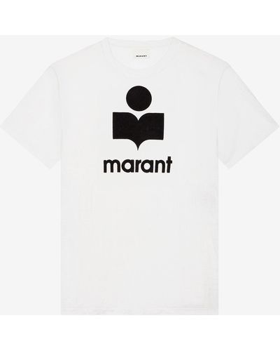 Isabel Marant T-shirt Karman Aus Leinen Mit Logo - Weiß