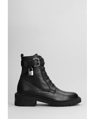 Via Roma 15 Combat Boots - Black