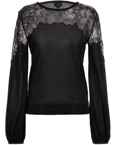 Giambattista Valli Lace Insert Blouse Shirt, Blouse - Black