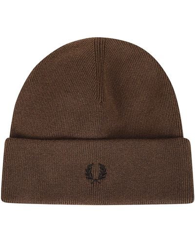 Fred Perry Classic Beanie - Brown
