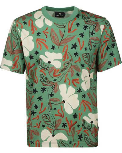 Paul Smith Ss T Shirt Sea Floral - Green