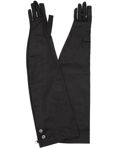 Rick Owens Long Leather Gloves - Black