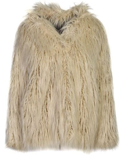 Dondup Furred Oversized Coat - Natural