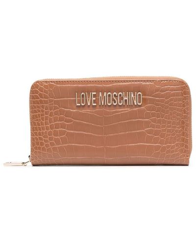Love Moschino Croco Print Wallet - Brown