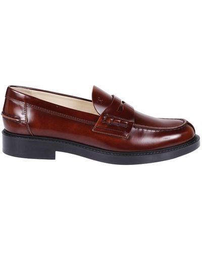 Tod's Penny Bar Shinny Loafers - Brown