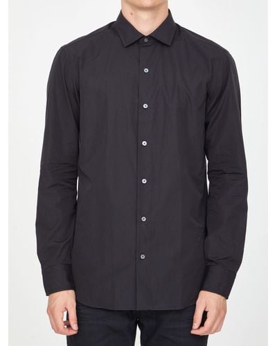 Salvatore Piccolo Cotton Shirt - Black