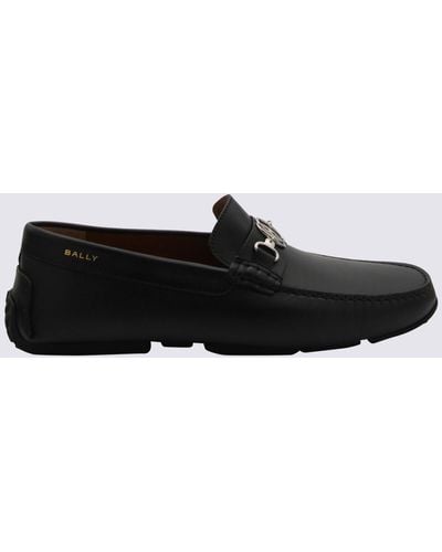 Bally Black And Palladium Suede Loafers