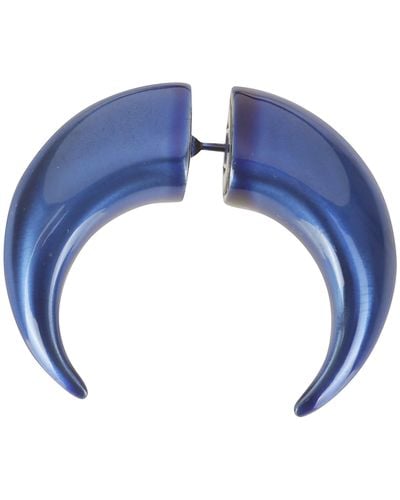 Marine Serre Regenerated Single Tin Moon Stud Earring - Blue