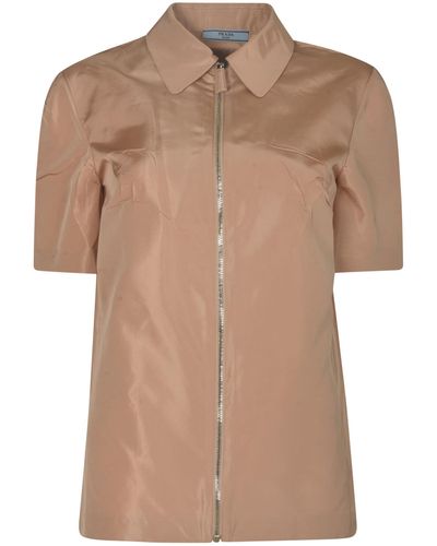 Prada Zipped Shirt - Brown