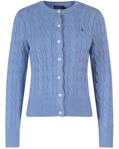 Ralph Lauren Polo Pony Cable-knit Cardigan - Blue