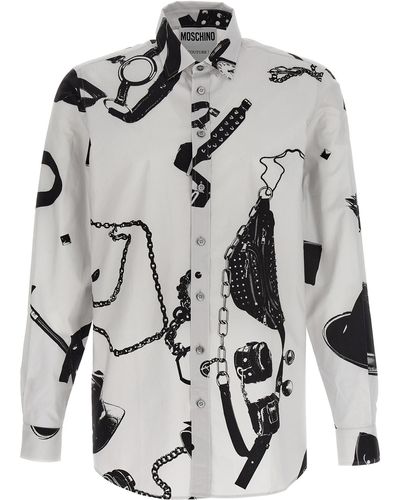 Moschino Printed Shirt Shirt, Blouse - Grey