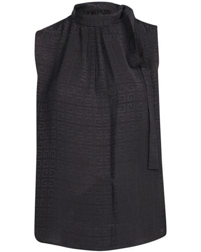 Givenchy 4g Pattern Jacquard Sleeveless Top - Black