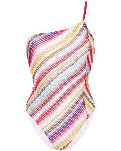 Missoni Striped Open-Knit Swimsuit - Pink