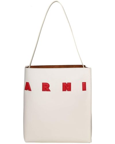 Marni Leather Hobo Bag - White