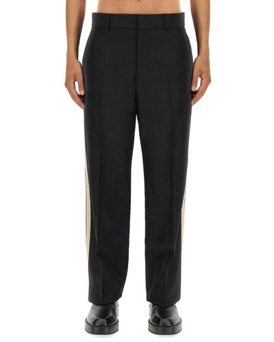 Palm Angels Trousers With Logo Band - Black
