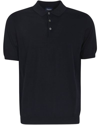 Drumohr Short-Sleeved Polo Shirt - Black