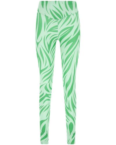 DEPENDANCE Printed Stretch Polyester Leggings - Green