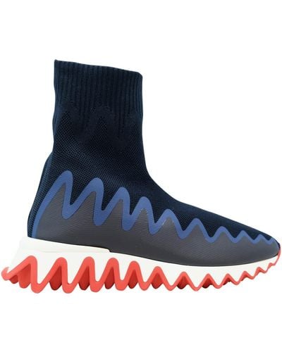 Christian Louboutin Fabric Sharky Sock Sneakers - Blue