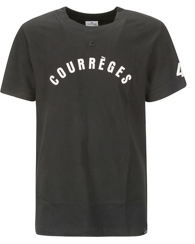 Courreges Ac Straight Printed T-Shirt - Black