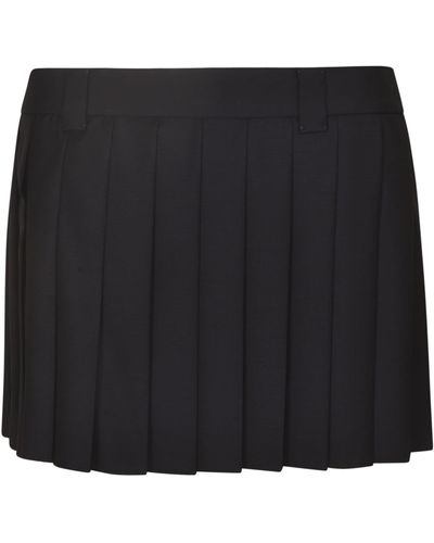 Miu Miu Mini Pleated Skirt - Black