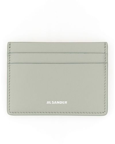 Jil Sander Leather Card Holder - Gray