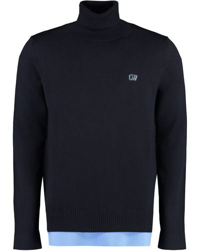 Off-White c/o Virgil Abloh Off- Wool Turtleneck Sweater - Blue