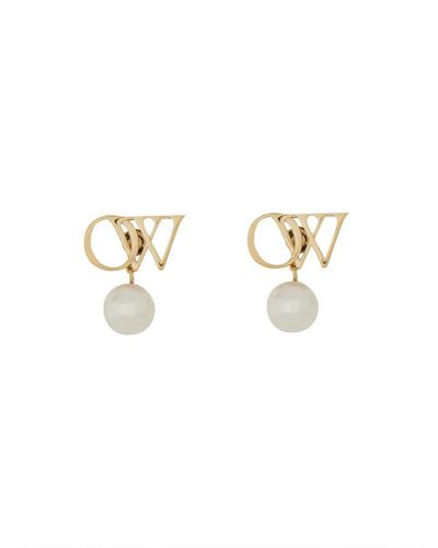 Off-White c/o Virgil Abloh Logo Earrings - White