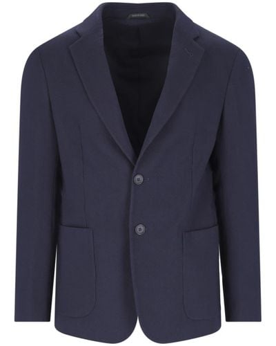 Giorgio Armani Single Breasted Tailored Blazer - Blue