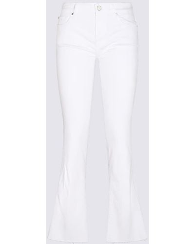 7 For All Mankind White Cotton Blend Jeans