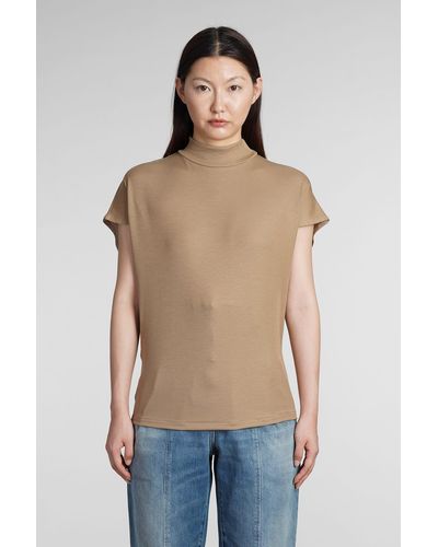 IRO Pearle T-shirt In Brown Wool And Polyester - Blue