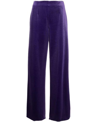 Philosophy Di Lorenzo Serafini High-waisted Velour Flared Pants - Blue