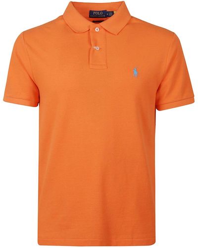 Ralph Lauren Logo Embroidered Polo Shirt - Orange