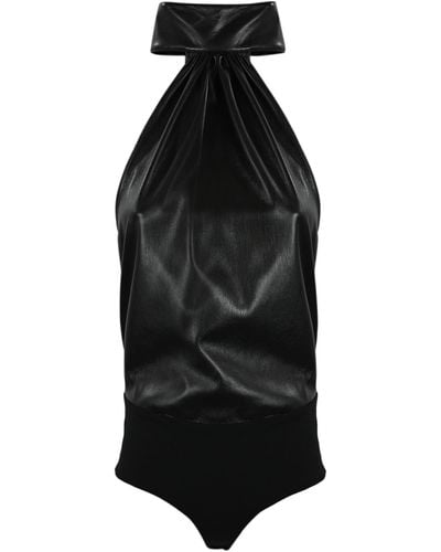 Philosophy Di Lorenzo Serafini Bodysuit In Coated Fabric - Black