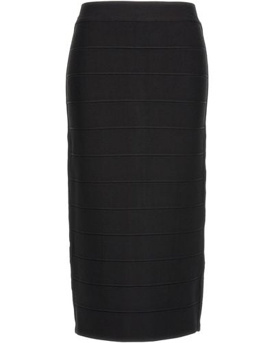 Hervé Léger Icon Bandage Pencil Skirts - Black