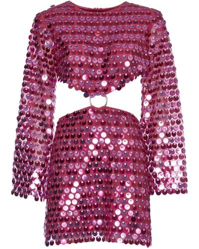 New Arrivals Short Dress With Sequins - Pink
